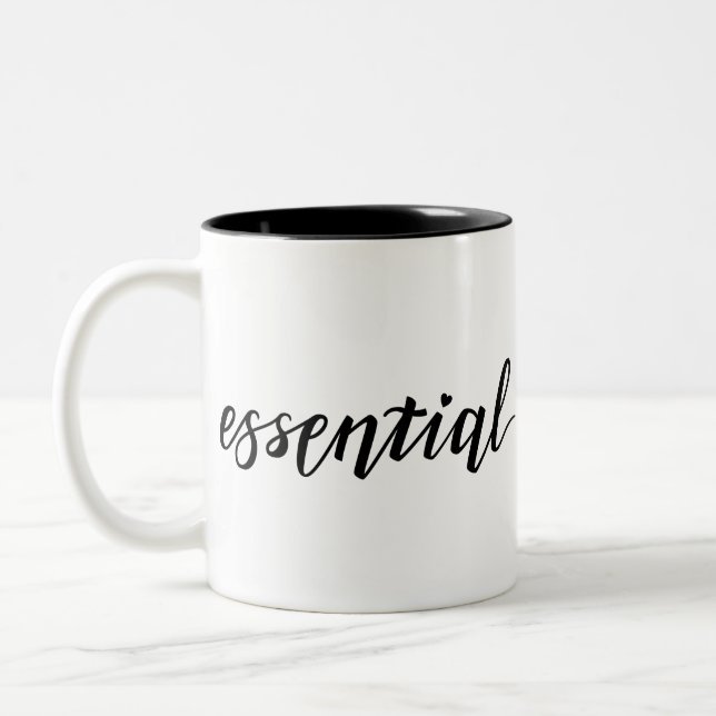 Caneca De Café Em Dois Tons Inscrição essencial para os trabalhadores da linha (Esquerda)