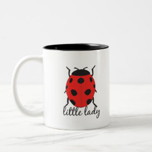 Caneca De Café Em Dois Tons Inseto de Damibute de Bebê Desenhado à Mão Verm