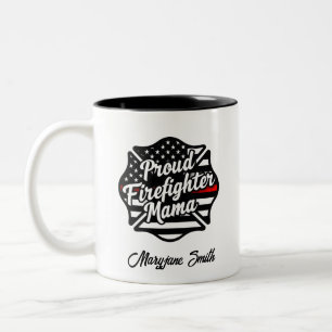 Caneca De Café Em Dois Tons Insígnia Única de Bombeiro em Cruz de Malta