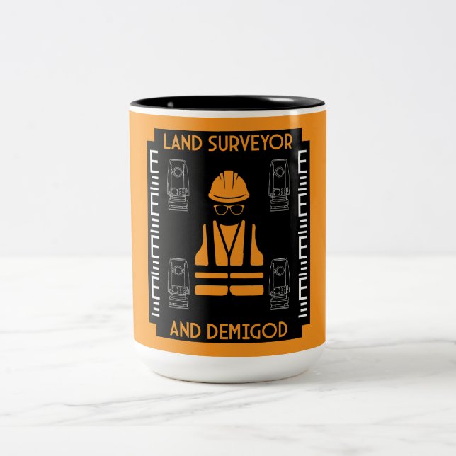 Caneca De Café Em Dois Tons inspetores terrestres (Centro)