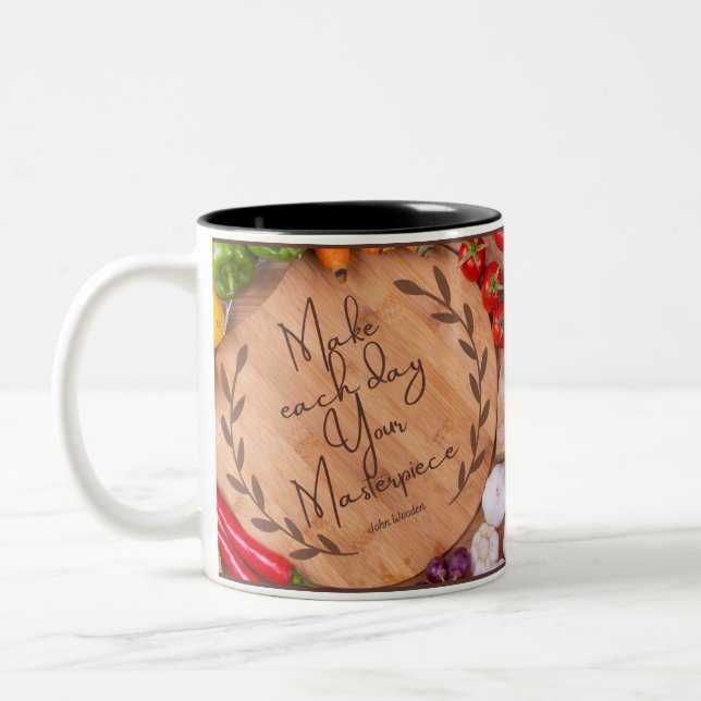 Caneca De Café Em Dois Tons Inspiração frutífera Motivação Aspas de dois tons (Esquerda)