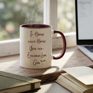 Caneca De Café Em Dois Tons Inspirador Crescimento Personalizado Motivacional