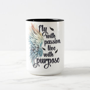 Caneca De Café Em Dois Tons Inspirador Voe Com Paixão