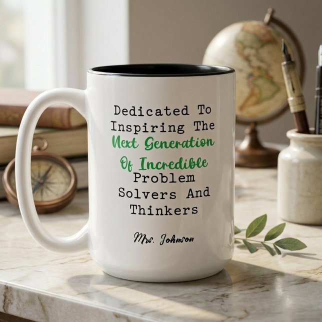 Caneca De Café Em Dois Tons Inspirando Solucionadores de Problemas Pensadores  (Criador carregado)