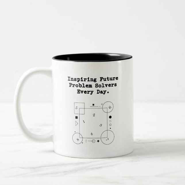 Caneca De Café Em Dois Tons Inspirando Solucionadores do Futuro | Mentor Diári (Esquerda)