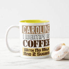 Caneca De Café Em Dois Tons Instruções de Bebida com Nome