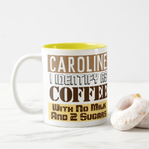Caneca De Café Em Dois Tons Instruções de Bebida com Nome