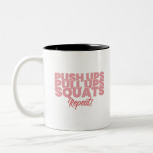 Caneca De Café Em Dois Tons Instruções de Gym Rosa