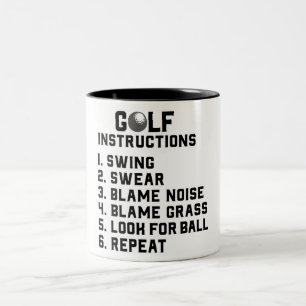 Caneca De Café Em Dois Tons Instruções Funny Golf