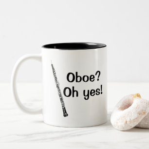 Caneca De Café Em Dois Tons Instrumento de Oboe oh sim