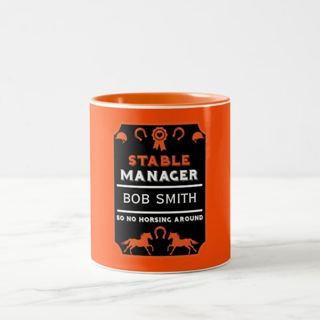 Caneca De Café Em Dois Tons Instrutor Horseback Rider (Centro)