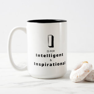 Caneca De Café Em Dois Tons Inteligente e Inspirador I - Luxo Personalizado