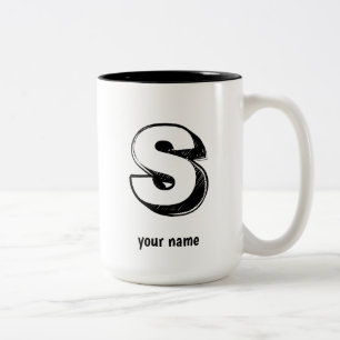 Caneca De Café Em Dois Tons inteligente e Sofisticado S &nome