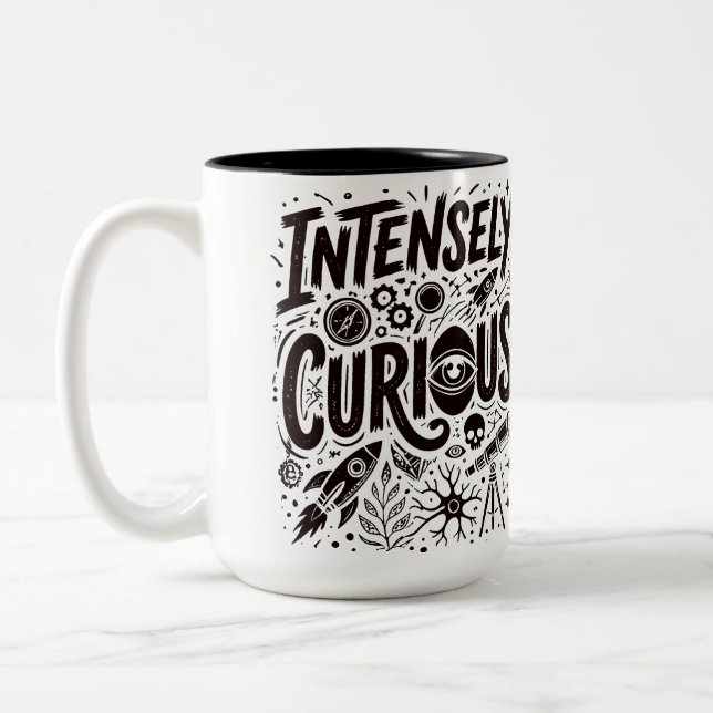 Caneca De Café Em Dois Tons Intensamente Curioso (Esquerda)