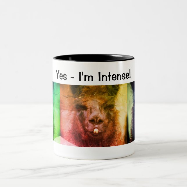 Caneca De Café Em Dois Tons Intenso Black Llama Funny Animal (Centro)