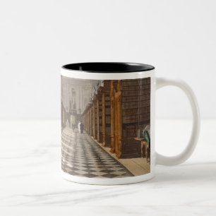 Caneca De Café Em Dois Tons Interior da biblioteca de faculdade da trindade,