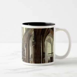 Caneca De Café Em Dois Tons Interior da catedral de Antuérpia, c.1650