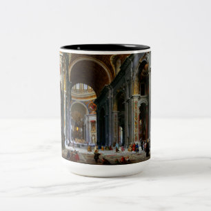 Caneca De Café Em Dois Tons Interior da Rua, Basilica de Peter, Roma