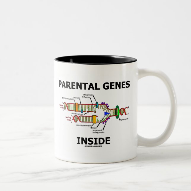 Caneca De Café Em Dois Tons Interior parental dos genes (réplica do ADN) (Direita)