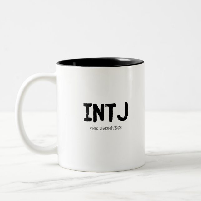 Caneca De Café Em Dois Tons INTJ - The Architect (Black) (Esquerda)