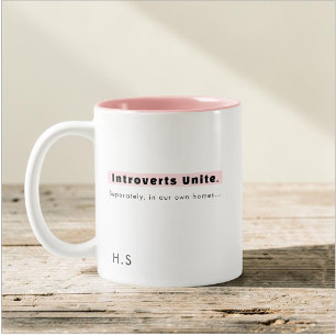 Caneca De Café Em Dois Tons Introvertidos se Unem Separadamente em Nossas Próp