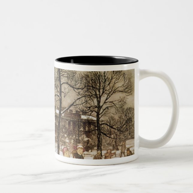 Caneca De Café Em Dois Tons Inverno de Arthur Rackham | em jardins de (Direita)