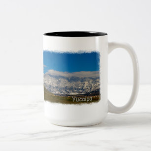 Caneca De Café Em Dois Tons Inverno do vale de Yucaipa