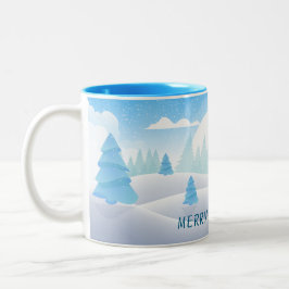 Caneca De Café Em Dois Tons Inverno Era Feliz Natal, Mug De Dois Toneladas