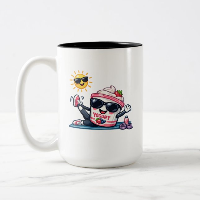 Caneca De Café Em Dois Tons Iogurte Pilates  (Esquerda)