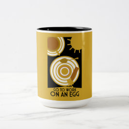 Caneca De Café Em Dois Tons Ir Trabalhar Em Uma Arte De Parede De Ovos