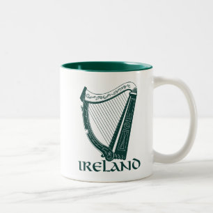 Caneca De Café Em Dois Tons Ireland Harp Design, Irish Harp