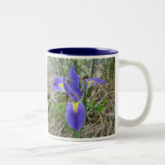 Caneca De Café Em Dois Tons Íris azul grande de Louisiana