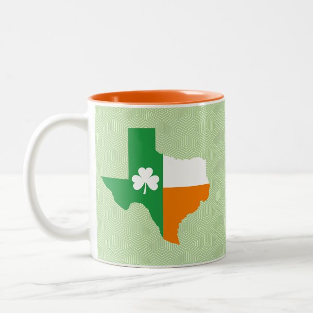 Caneca De Café Em Dois Tons Irish Flag of Texas (Esquerda)
