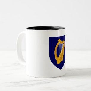 Caneca De Café Em Dois Tons Irlanda país brasão de armas símbolo emblema lira
