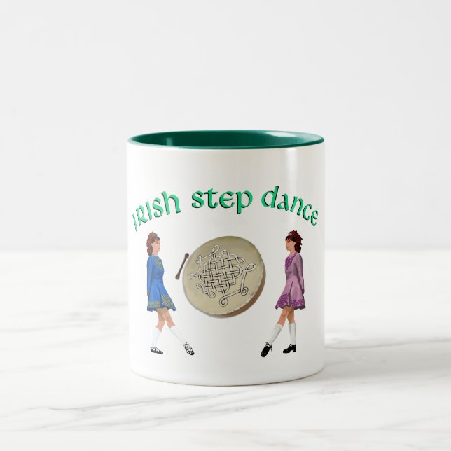 Caneca De Café Em Dois Tons Irlandês Bodhran - Irish Step Dance (Centro)