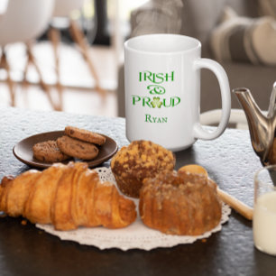 Caneca De Café Em Dois Tons Irlandês e orgulhoso personalizados