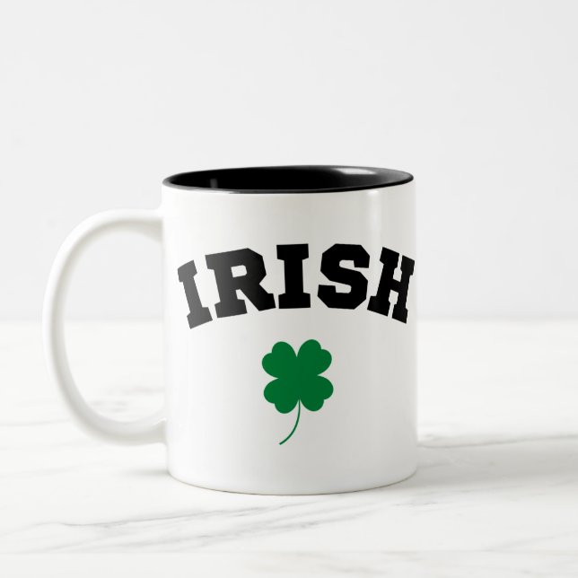 Caneca De Café Em Dois Tons Irlandês Shamrock Rua Patrick (Esquerda)