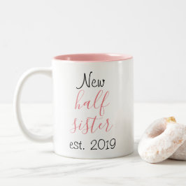 Caneca De Café Em Dois Tons Irmã Nova Meia Família Parente Bonito Doce Bonita