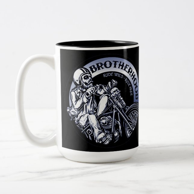 Caneca De Café Em Dois Tons Irmandade Biker (Esquerda)