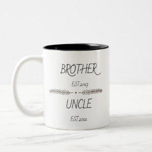 Caneca De Café Em Dois Tons Irmão Personalizado para o Tio Est Ano Personaliz
