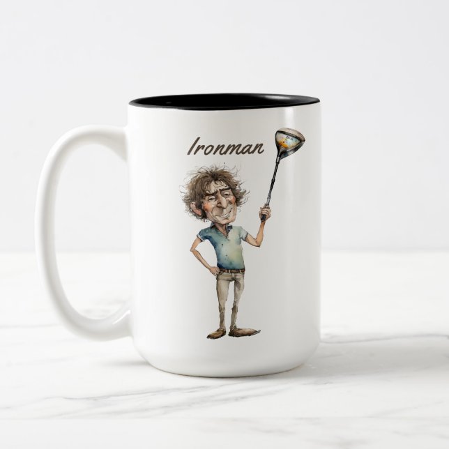 Caneca De Café Em Dois Tons Ironman Golfer (Esquerda)