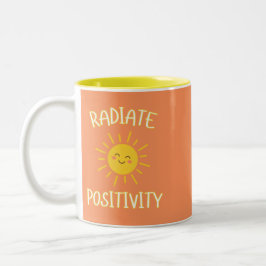 Caneca De Café Em Dois Tons Irradiar Positividade