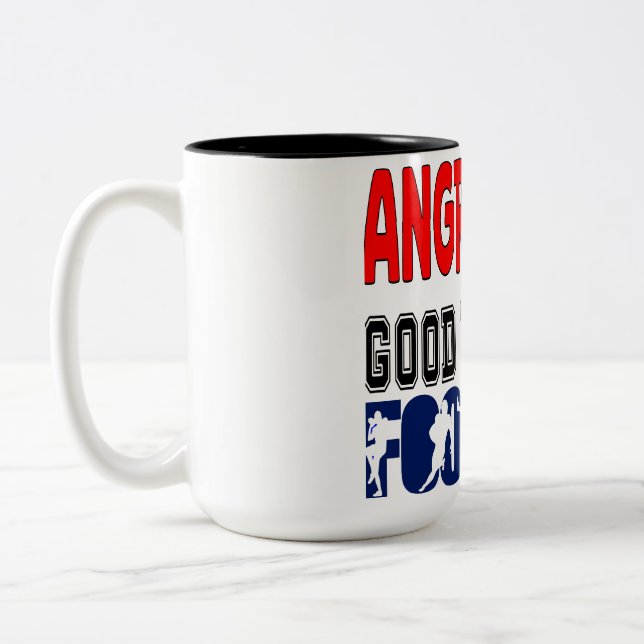 Caneca De Café Em Dois Tons Irritado Executa Bom Dia Futebol (Esquerda)