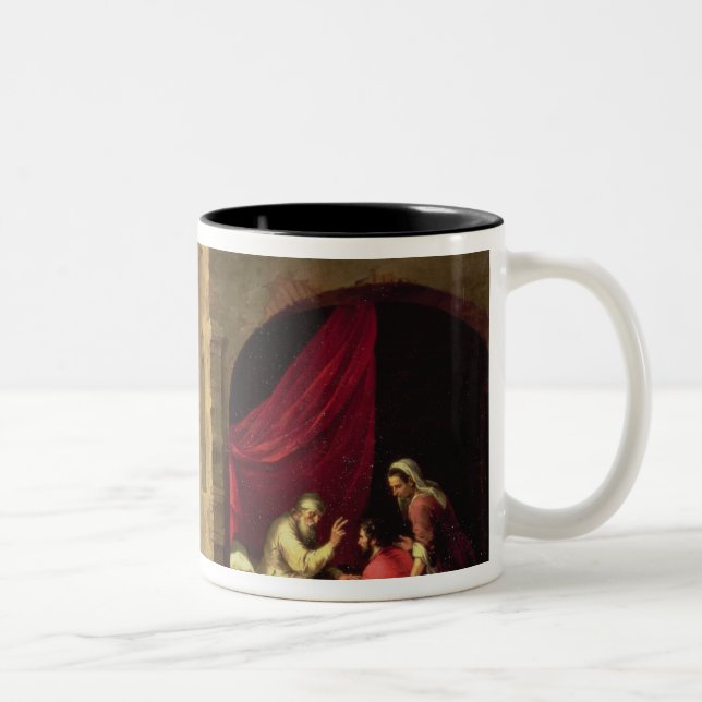 Caneca De Café Em Dois Tons Isaac que abençoa Jacob (Direita)