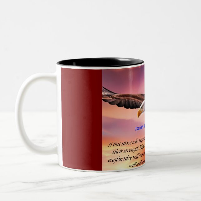 Caneca De Café Em Dois Tons Isaiah 40:31 (Esquerda)
