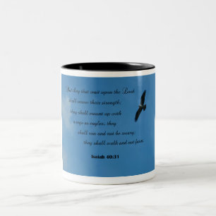 Caneca De Café Em Dois Tons Isaiah 40:31 Mas eles que esperam pelo Senhor...