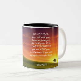 Caneca De Café Em Dois Tons Isaiah 41:10 Não tenha medo por eu estar com você