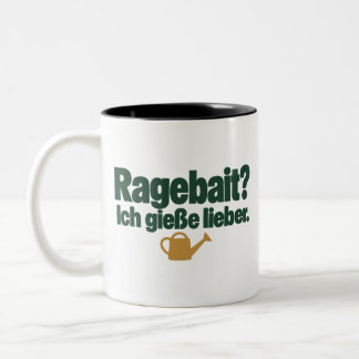 Caneca De Café Em Dois Tons Isca de raiva? Eu prefiro regar. Humor de jardim