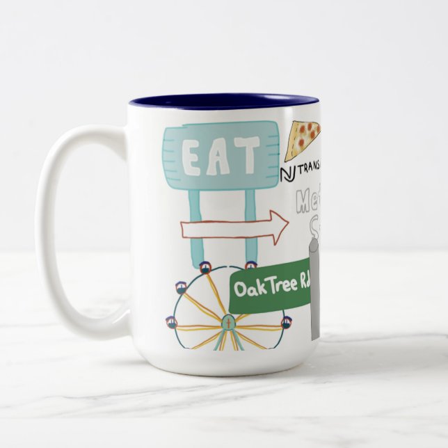 Caneca De Café Em Dois Tons Iselin, NJ Doodle Mug (Esquerda)