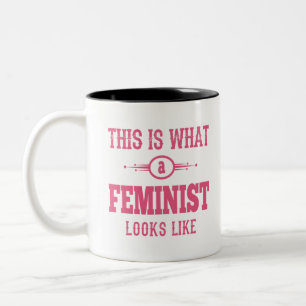 Caneca De Café Em Dois Tons Isto é o que uma feminista parece um café de doi